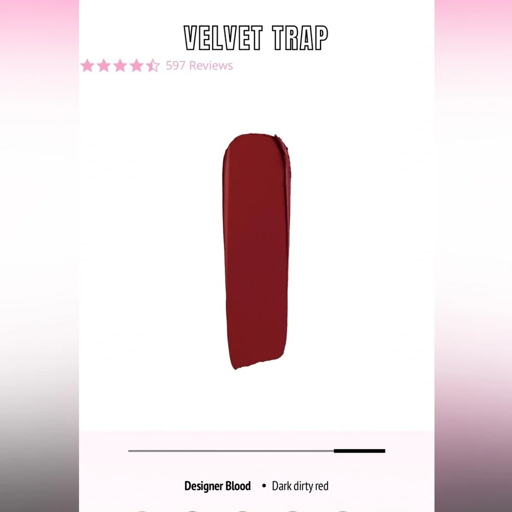 Jeffree Star Velvet Trap lipstick in color Designer Blood. New!